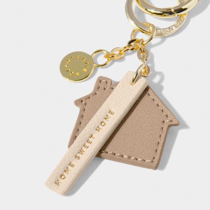 Katie Loxton Chain Keyring 'Home Sweet Home' - Soft Tan